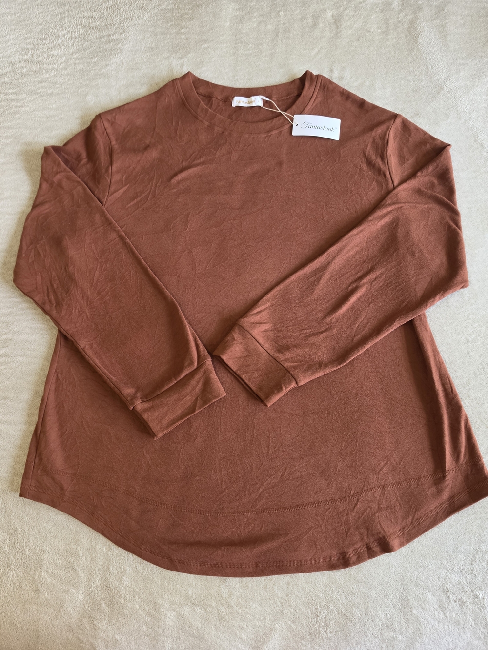 Women’s Long-Sleeve Tunic Top - Rust